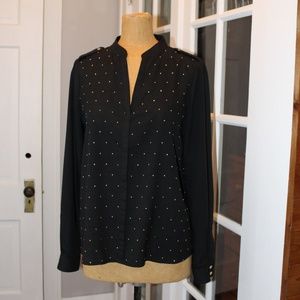 calvin klein black small dress blouse